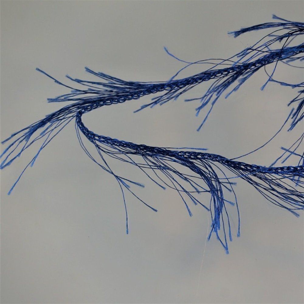 Skacel Collection Peacock Eyelash Yarn Color No 12 Blue Made In Italy 164 Gr Lot - Picture 6 of 6